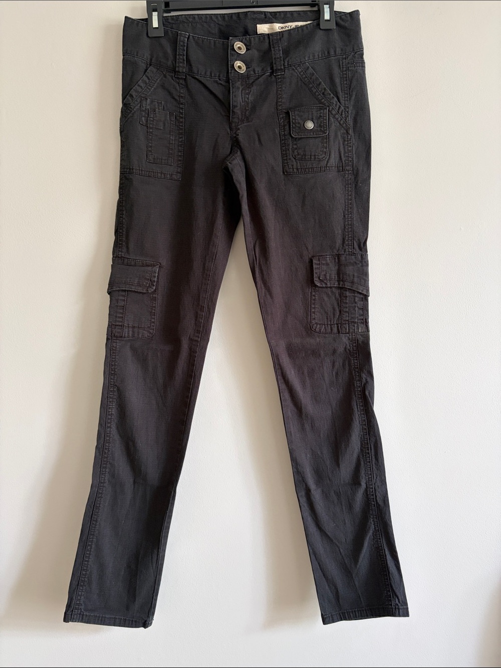 DKNY Black Skinny Cargo Jeans